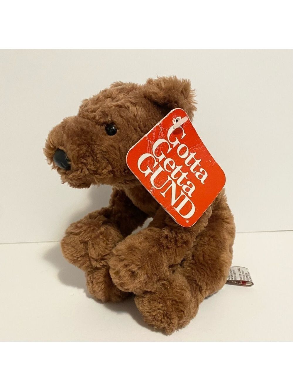 Gund Slider Bear Plush Brown Stuffed Animal Toy Small 8β Teddy Vintage w Tag